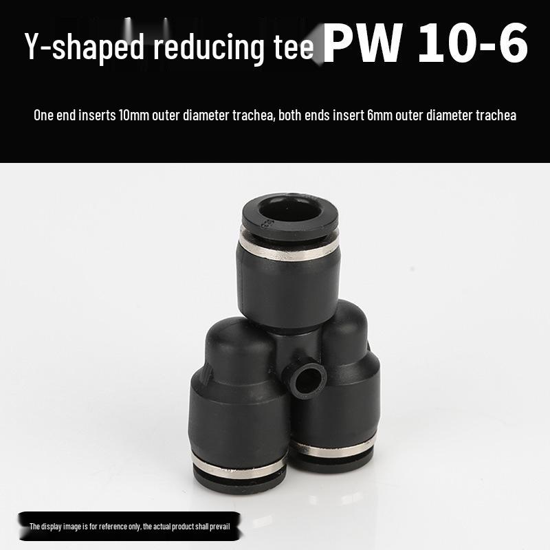 Pneumatic Reducing Y-Type Quick-Insert Plastic Air Hose Connector (PY-4-16)
