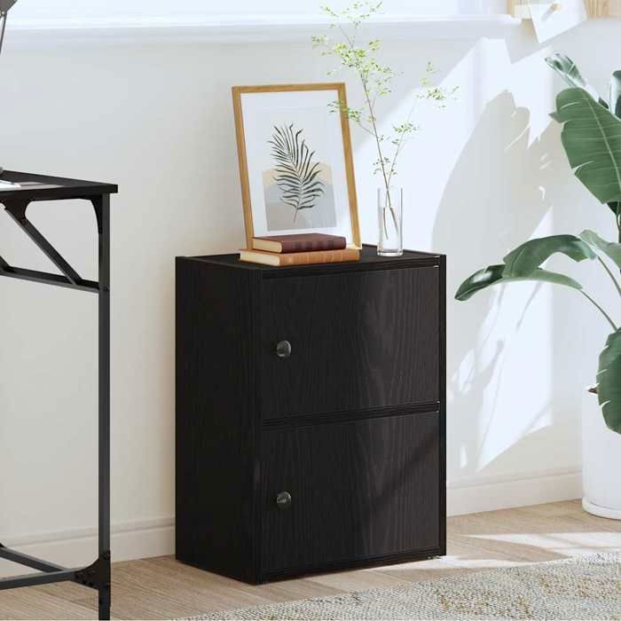 VidaXL Bookcase Black Oak 40x24x52 Cm Engineered Wood, Bookshelf, Storage Rack, Book Holder 860356