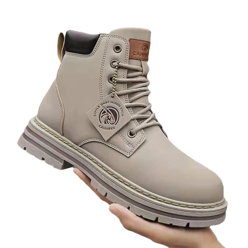 Extra velké pánské retro kožené martensky v britském stylu, velikost 48, vysoké pracovní boty