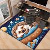 Sleepy Hedgehog Dreams Office Rug Chair Mat, Game Carpet, Suitable for Front Door, Bedroom, Living Room, Desk, Holiday Gift