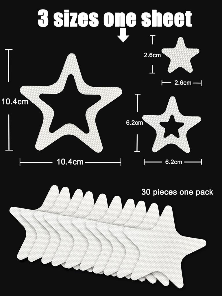 10pcs Star-Shaped Bathtub Sticker Waterproof Anti-Slip Floor Stair Tape Strips Swing Pool Floor Anti-skid Pad Stickers