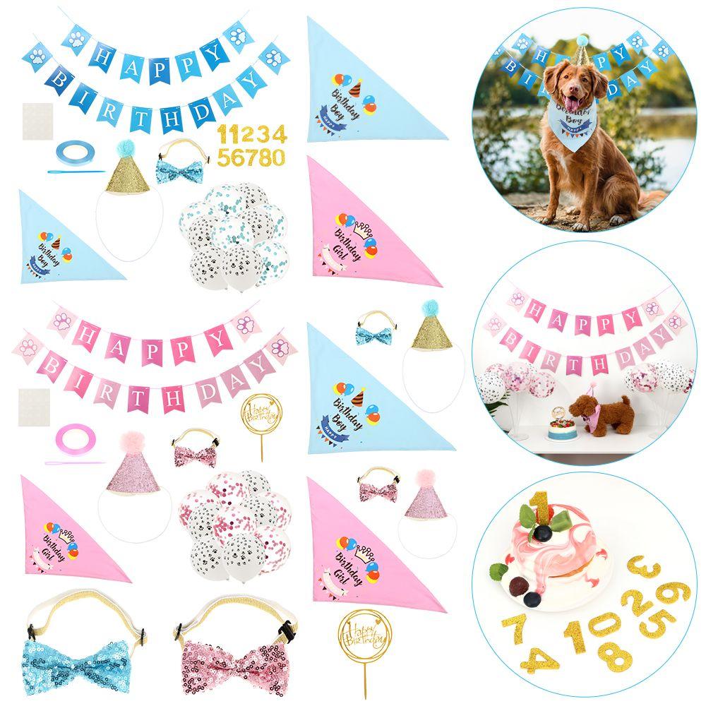 

Галстук-бабочка Собака Симпатичное украшение для вечеринки Реквизит Домашнее животное День Рождения Украшение Набор Товары для вечеринок Шляпа для домашних животных Галстук-бабочка