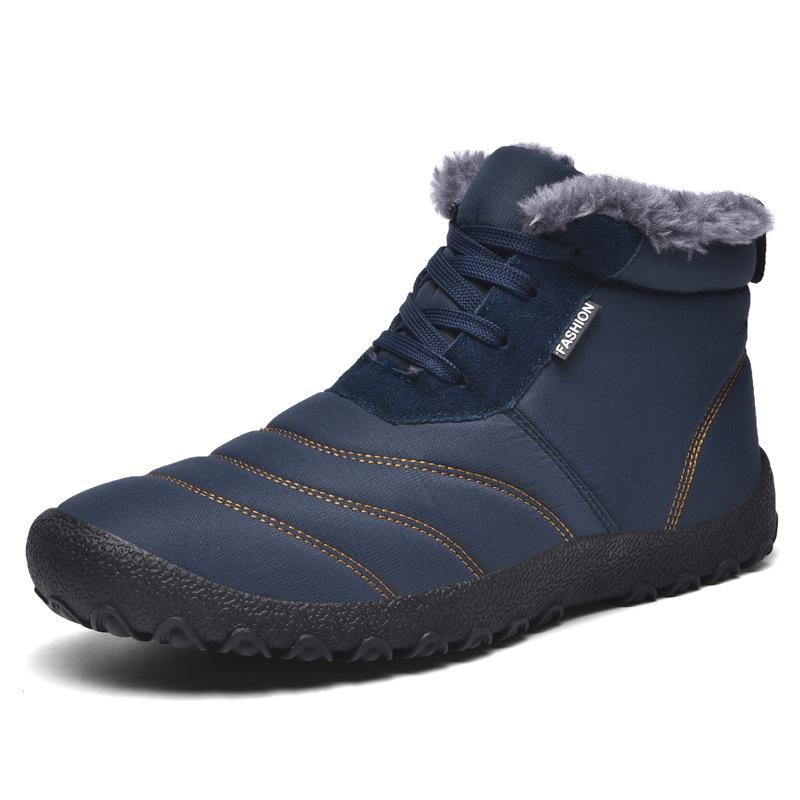 Men's Mid-Cut Warm Snow Boots - Large Size, Thick Velvet, Winter Casual Shoes