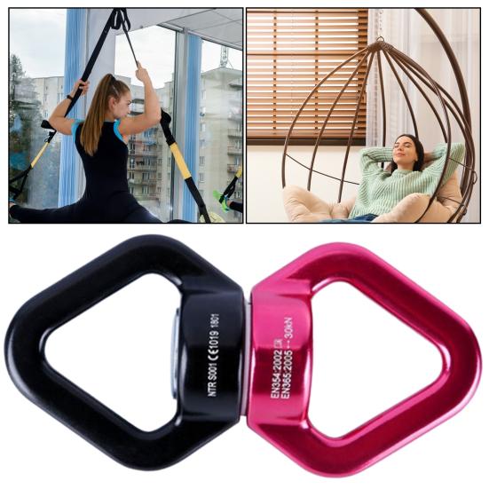 Swing Swivel Aluminum Alloy 30KN Swing Universal Rotating Ring Aerial Yoga Hammock Rotating Connector Outdoor Rock Climbing Bearing Swivel Hook