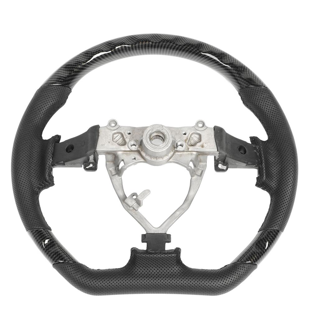 Hydro‑Dip Steering Wheel Perforated Leather Flat Bottom Black Stitching for FJ Cruiser 2007 to 2017 Carbon Fiber Look