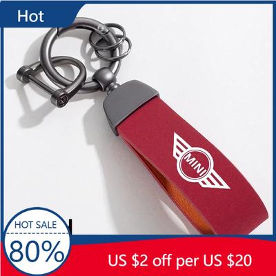 2025 Fashion Metal Car Keychain Hanging Suede Gift Key Ring Holder For BMW Mini Cooper One S JCW F55 F56 F57 F60 Coupe R50 R