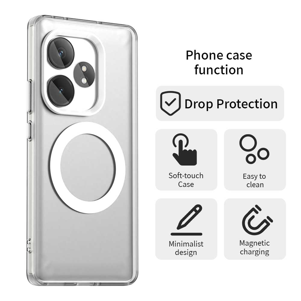 Dla OPPO Realme GT 6 6T Slim Odporny na upadki Wstrząsoodporny Odporny na odciski palców Magnetyczny Matowy Pokrowiec na telefon