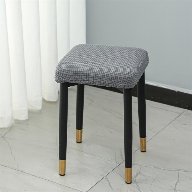 1pc Classic Stretch Square Vanity Stool Cover Non-Slip Dining Chair Seat Protector Blend Machine Washable For Wedding Party Bar Hotel