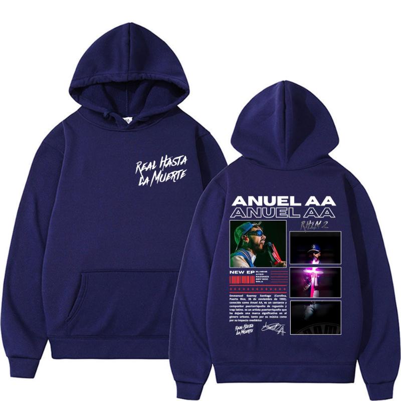 Rapper Anuel AA Rhlm 2 Album 2026 Merch Hoodies Herren Damen Hochwertiger Hoodie Oberteile Mode Vintage Hip Hop Popmusik Sweatshirts