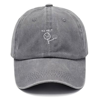 Personaliseer Grappige Figuur Vintage Gewassen Katoen Baseballpet Verstelbare Verweerde Truckerpet Voor Mannen Vrouwen Creatieve Denkpet