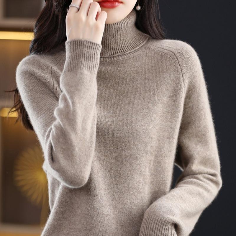 Autumn and Winter New Style Women's High Neck Sweater Casual Warm Loose-Fitting Top