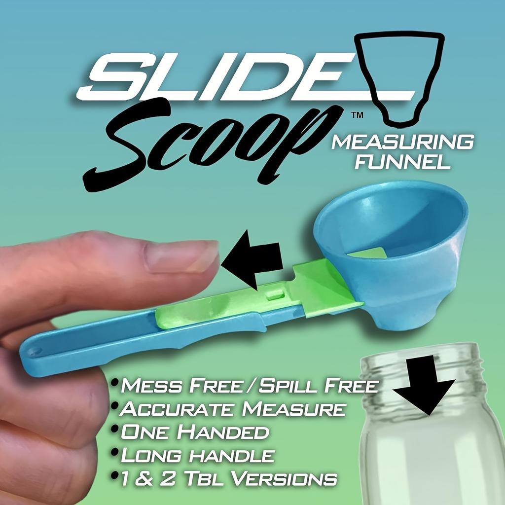 2 w 1 łyżka do proszku białkowego z lejkiem - odporna na rozlanie do napojów sportowych, mleka w proszku i suplementów - wytrzymały plastikowy gadżet kuchenny