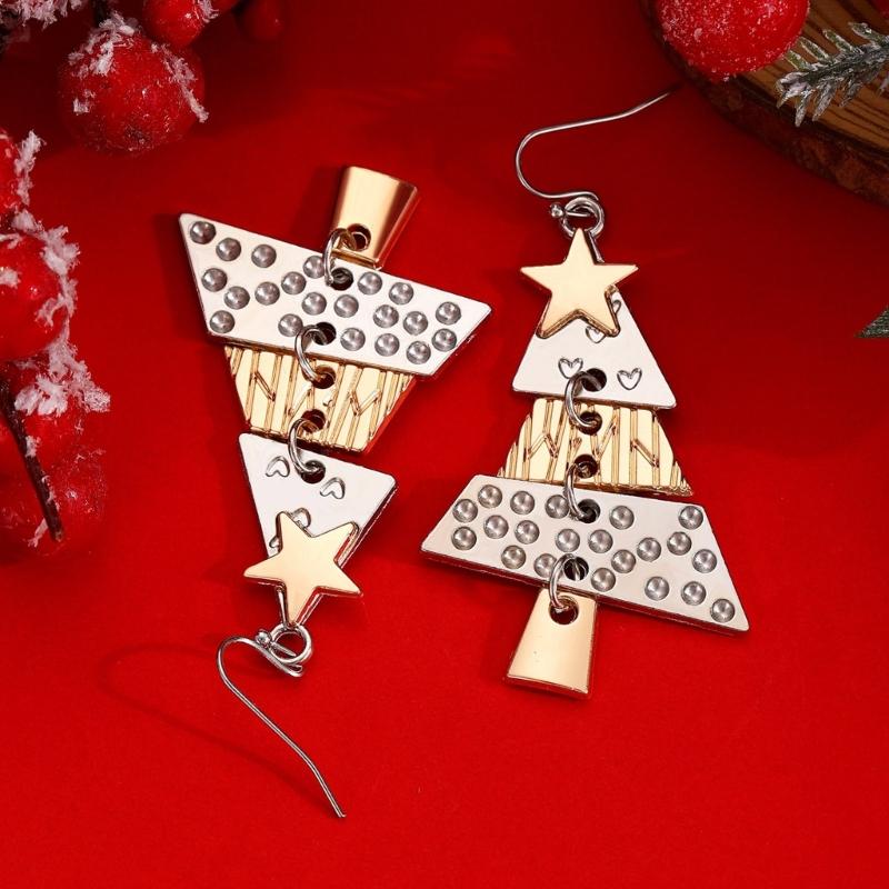 Sophisticated Christmas Pattern Earrings Sturdy Alloy Construction with Elegant Designs Accessory for Sensitive Ears