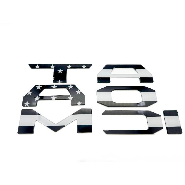Black US Flag Tailgate raised letter compatible with Emblem for TACOMA 2024-2025