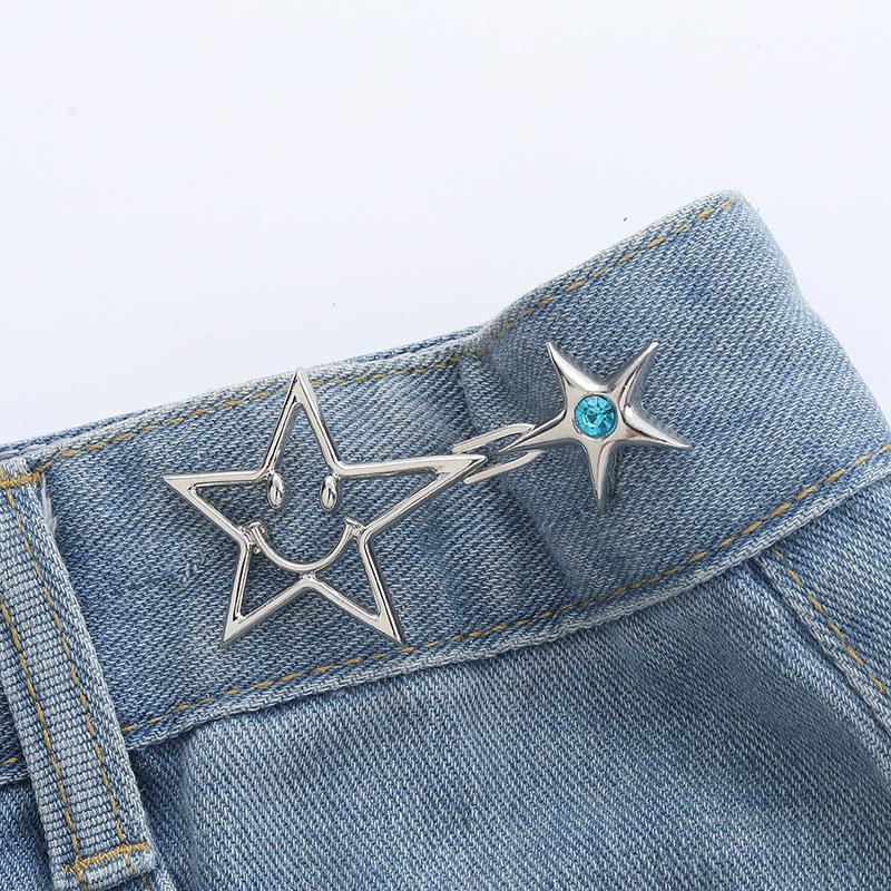 

1PC Star For Jeans Waist Magic Weapon Nail-Free Metal Buttons Reduce Waist Jeans Buttons Adjustable