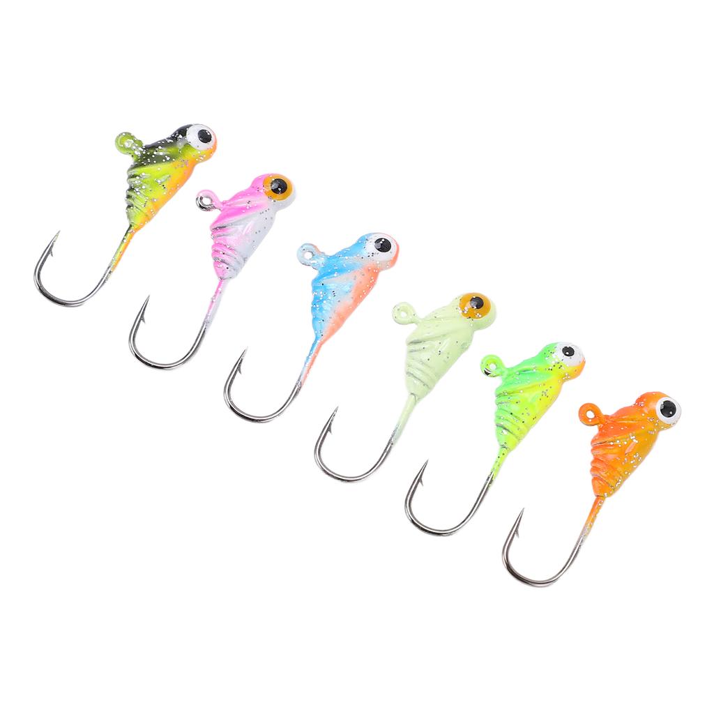 6Pcs Ice Fishing Jigs Fishing Lures Mini Jig Head Baits Carbon Steel for Winter Outdoor004