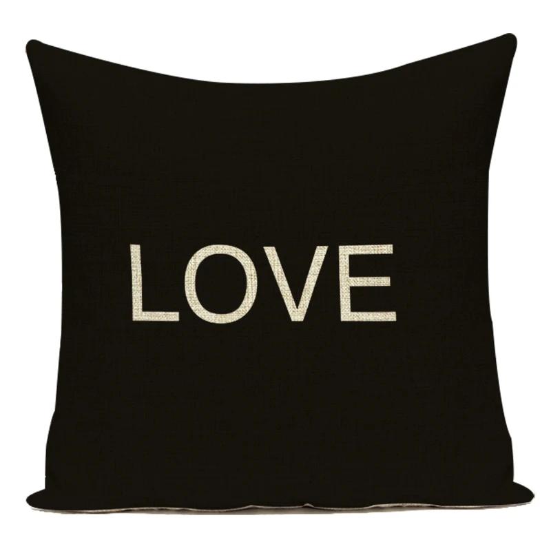 Love Heart Pillow Cover Valentine Day Love You Letters Cushion Cover Home Decor Sofa Bed Wedding Party Decor Pillowcase
