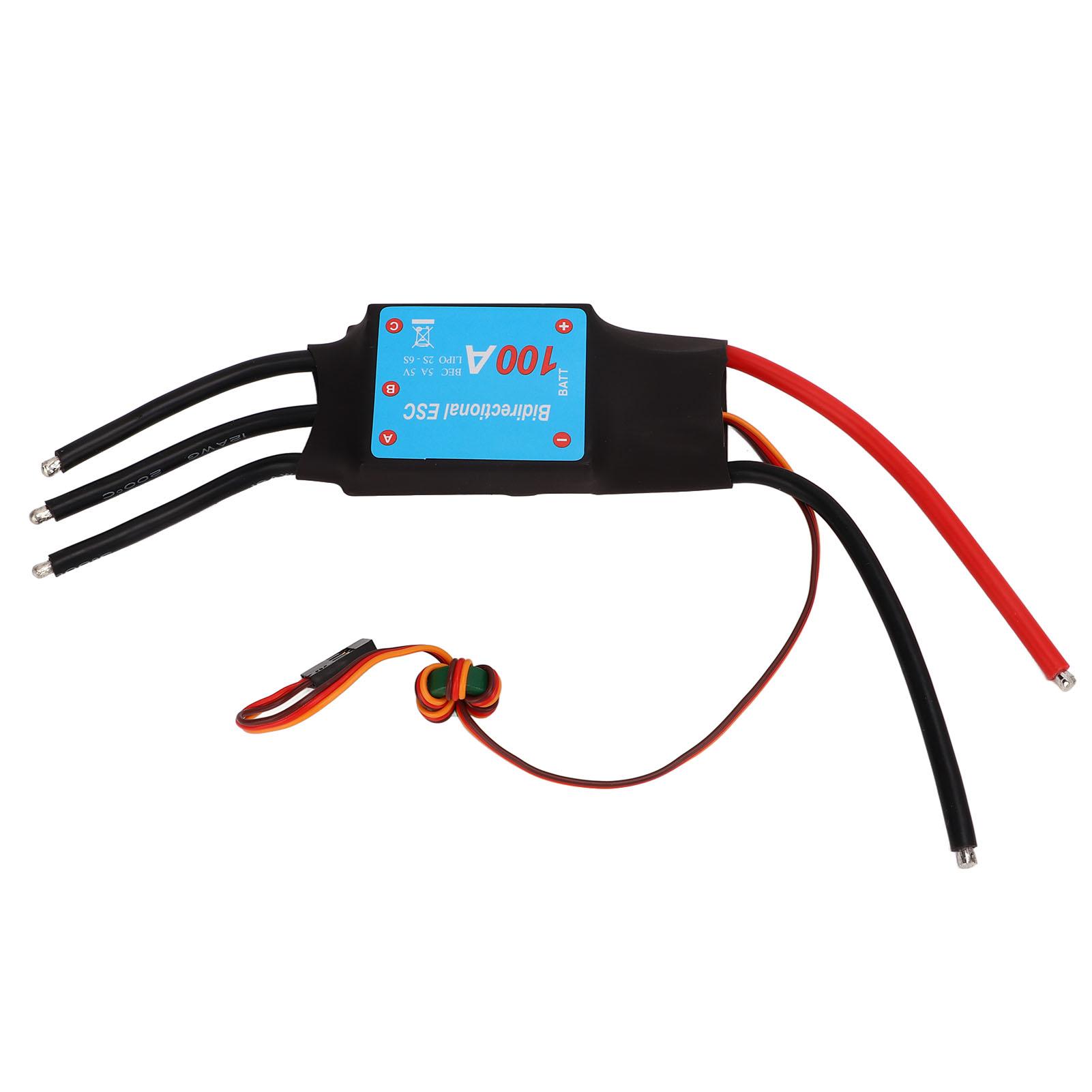 

RC Boat 100A ESC 100A Brushless Black 5V 5A BEC Output Auto Learning RC Boat Brushless ESC for RC Boat