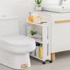 Prateleira de Armazenamento para Banheiro Suporte de Espaço 3 e 4 Camadas Destacável com Rodas Prateleira de Armazenamento para Cozinha Prateleira Lateral para Geladeira