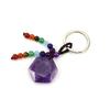 Natural Crystal Stone Hexagram Keychain Pendant Colorful Chakra Beaded Luggage Pendant K44