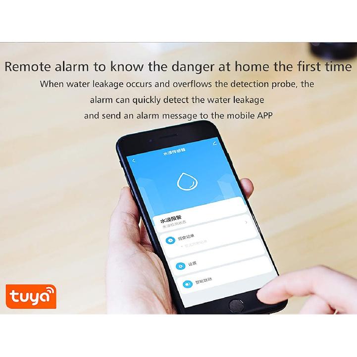 WiFi Датчик воды, Умный детектор протечки воды, Tuya APP Бесплатный удаленный мониторинг протечек, Уведомления в приложении, Удаленное уведомление для прачечной, подвала,