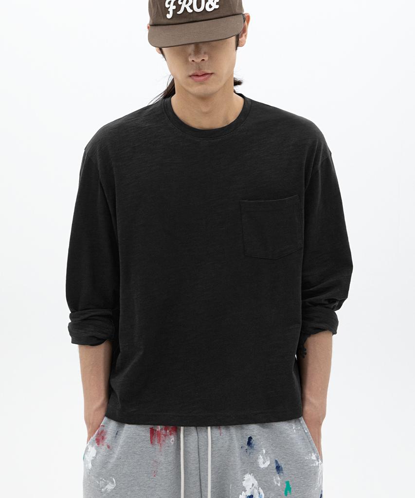 BRENSON Slub Pocket Layered Long Sleeve (Brown)
