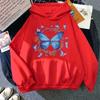 Fashion Butterfly Printed Hoodie Autumn/Winter Casual Hooded Long Sleeve Pullover Sweatshirt