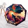 "Yin-Yang Fish Sunset Clouds Circular Art Print"Umbrella, Portable 3-Fold Compact Umbrella for Men & Women ES44