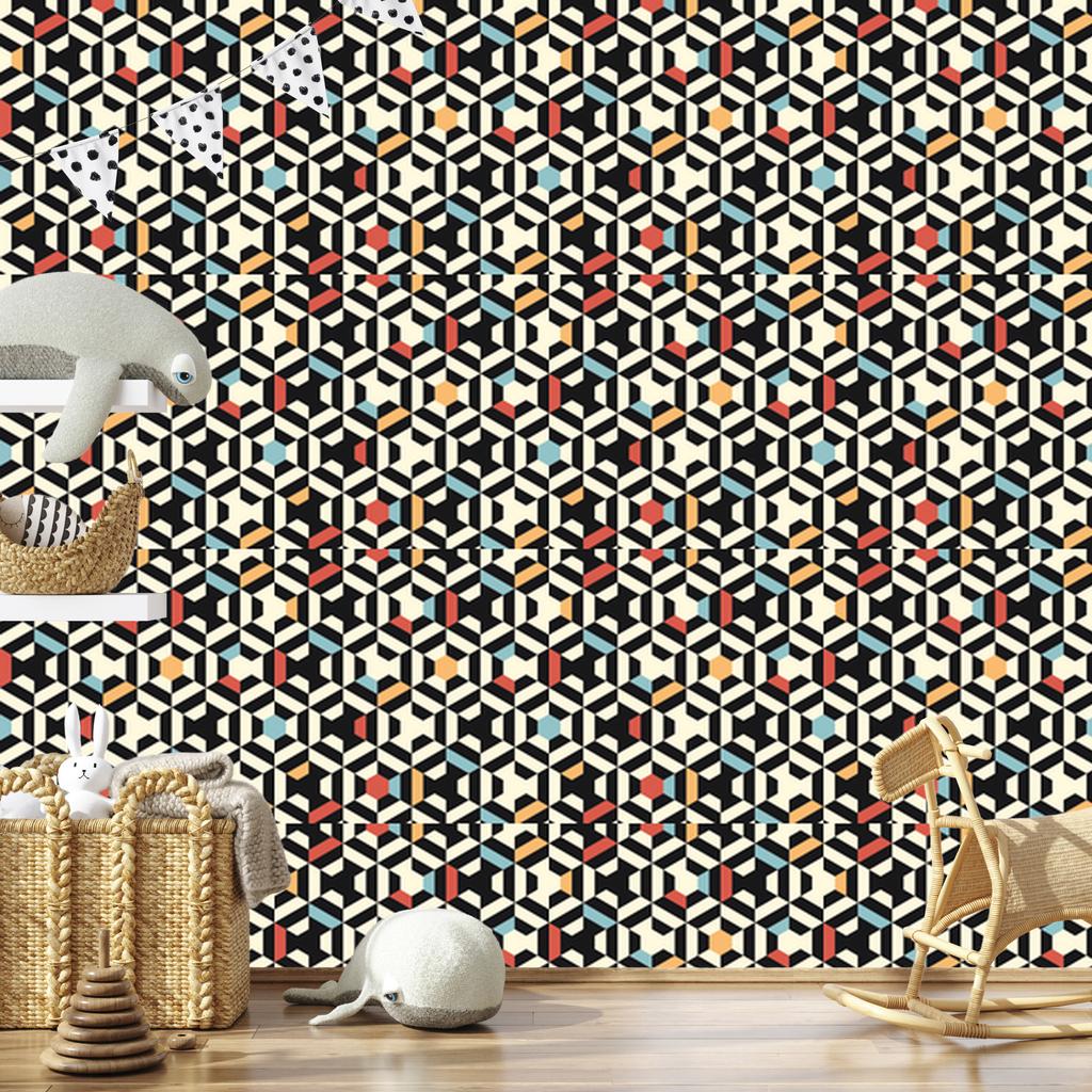 Geometric Abstract Pattern Wallpaper for Living Room and Bedroom 50x1000