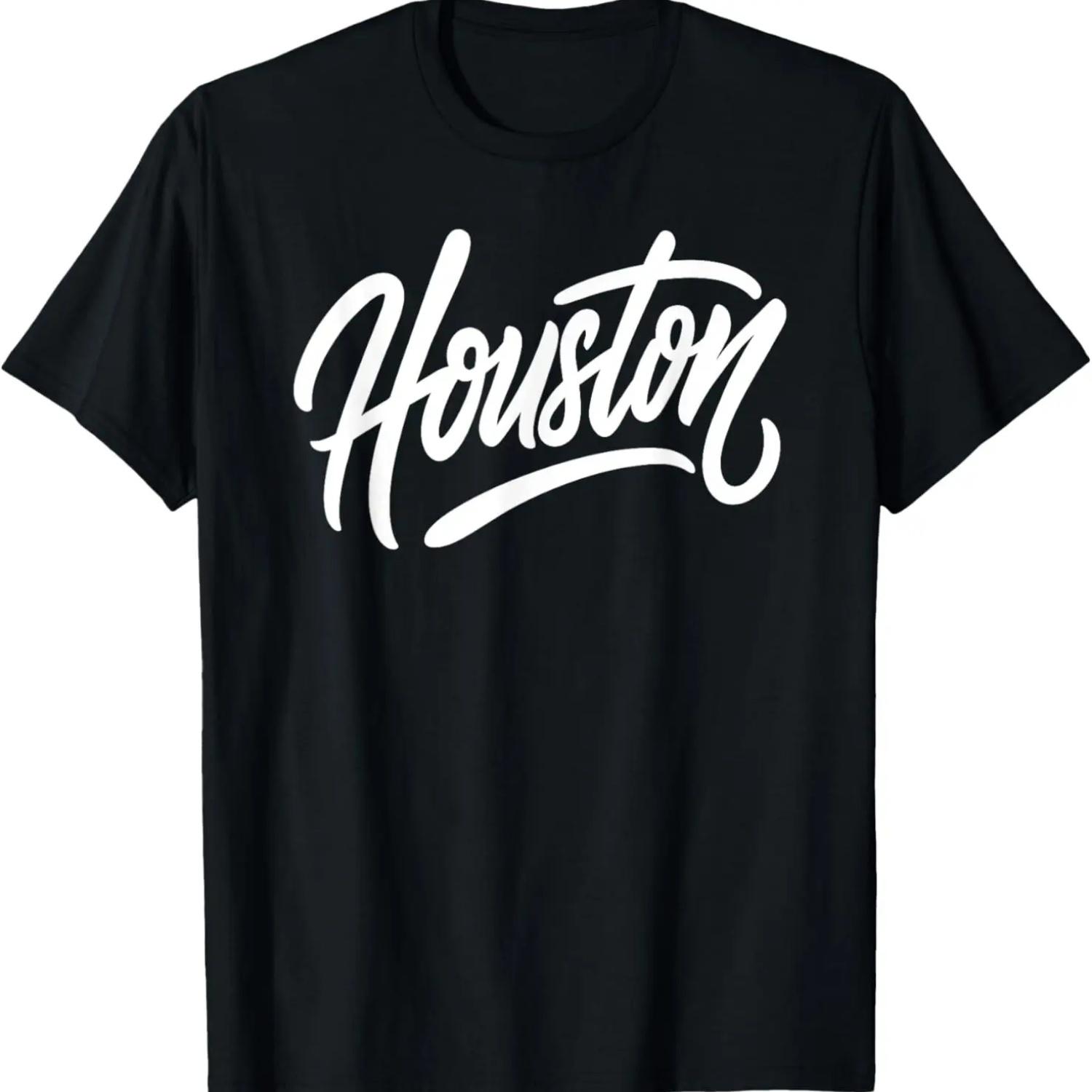 Houston Bayou City Vintage Souvenir Graphic Tee Texas T-Shirt S чёрный