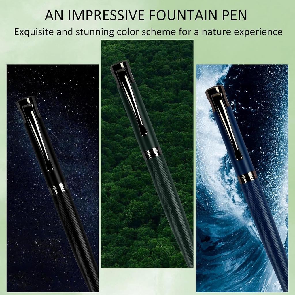 Luxury metal pen, smooth writing, medium tip, the best fountain pen for both men and women, calligraphy, administrative, office pens