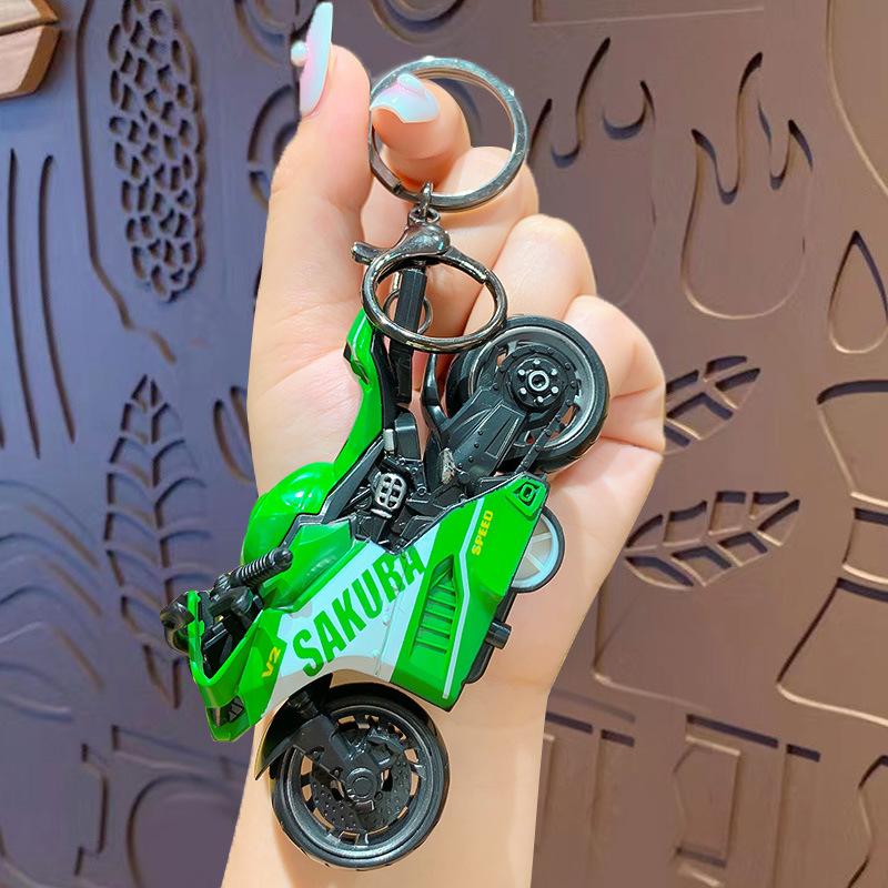 Cool Mini Motorcycle Harley Pull Back Car Car Keychain Couple Schoolbag Pendant Creative Small Gift