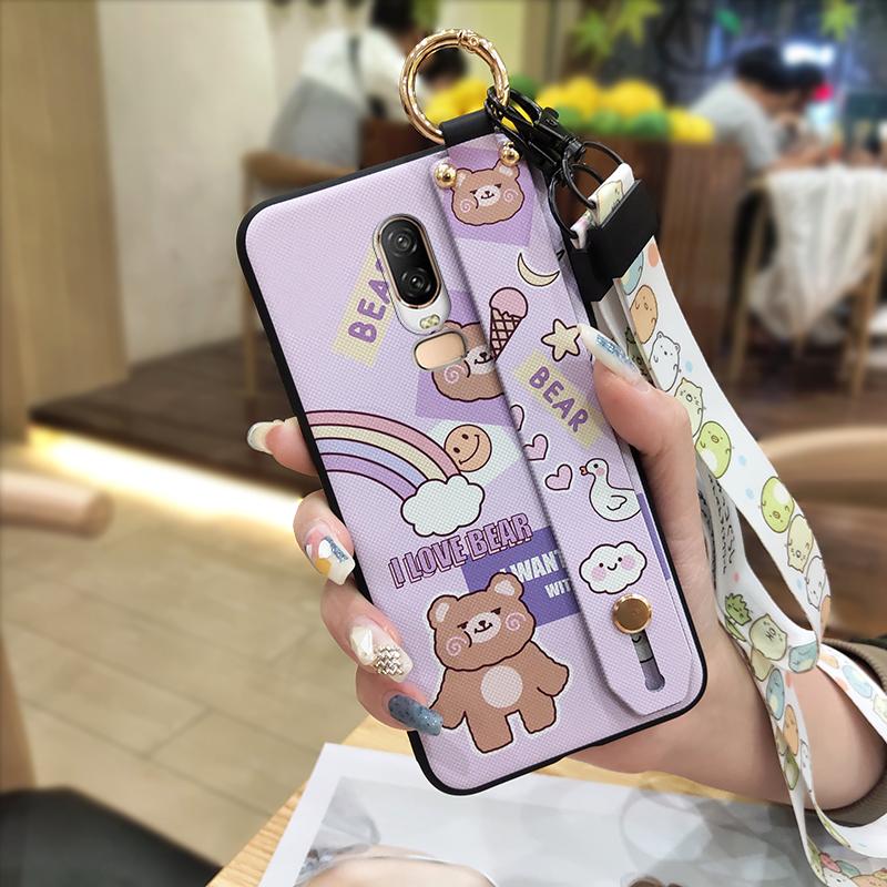 Anti-dust Cartoon Phone Case For OnePlus 6/1+6 Dirt-resistant Kickstand Ring Protective Waterproof Cute Shockproof