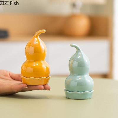 Kürbisförmiger Keramik-Zahnstocherhalter Modern Kreativ Zuhause Restaurant Zahnstocherbox Zahnseide Wattestäbchen Keramik Aufbewahrungsbox