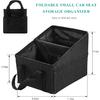 Car Seat Organizer, Collapsible Passenger Seat Organizer with Detachable Divider & Handle, Multiple-Pocket Car Storage Organization for Console Floor