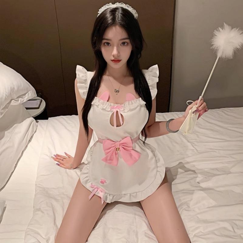 Japanese Socialite Uniform Sexy Costumes Maid Uniform Role Play Cute Sweet Cat Woman Stage Show Costume Lingerie Exotic Outfit