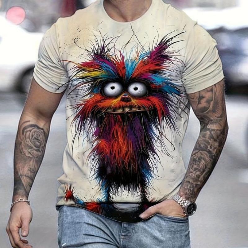 

Мужская летняя футболка свободного кроя с абстрактным 3D-принтом и круглым вырезом 6XL