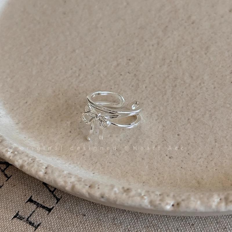 Korean Style Adjustable Bow Ring: Elegant Sweet Design for Women