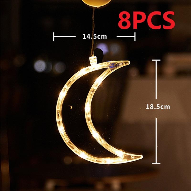 Christmas LED Light Snowflake Santa Hanging Sucker Lamp Window Ornaments Decoration for Home Xmas Navidad 2025 New Year Decor