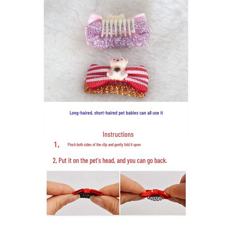 Yorkshire Terrier & Maltese Bow Hair Clip, Ideal for Dogs & Cats.