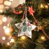 New Christmas Linen Pendant Printed Five-pointed Star Christmas Tree Shopping Mall Decoration Small Pendant