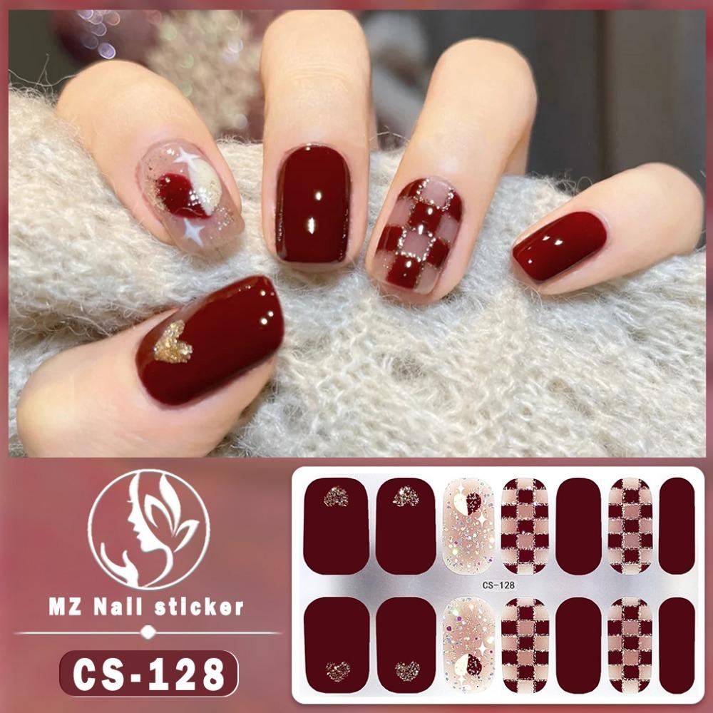 CS voděodolná gelová fólie na nehty bez pečení plná samolepka kontrastní barva tygří hlava nail art fólie papír fólie na nehty papír nálepka
