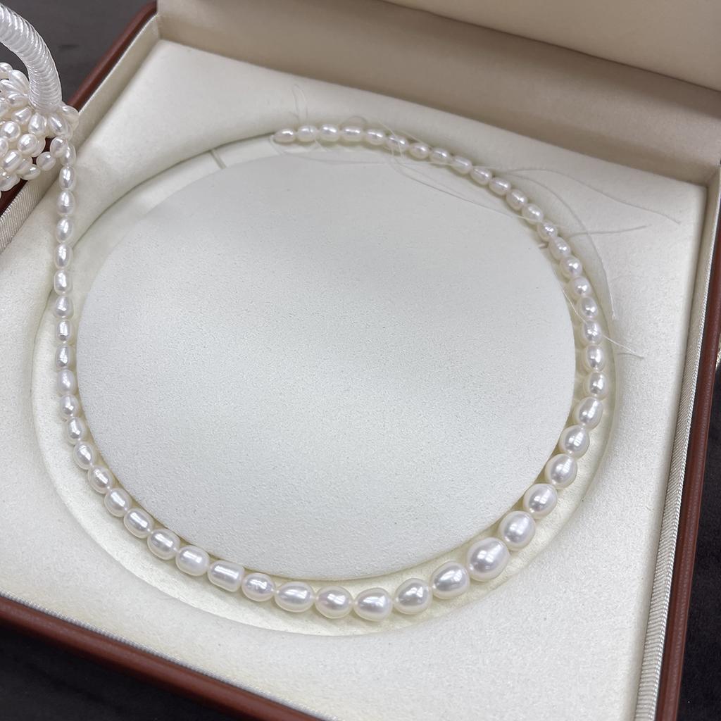 36cm Natural Freshwater Pearl Beads Strand 4-10mm Rice Pearls for Handmade Jewelry Making DIY Necklaces Bracelets Earrings Accessories, Luxury Gifts