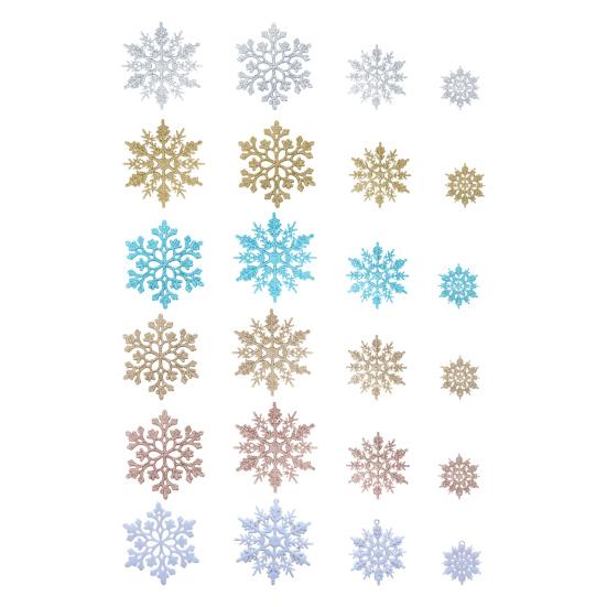 36 Pcs Christmas Snowflake Ornaments Glittered Snowflake Hanging Decoration for Christmas Indoor Winter Wonderland Decor