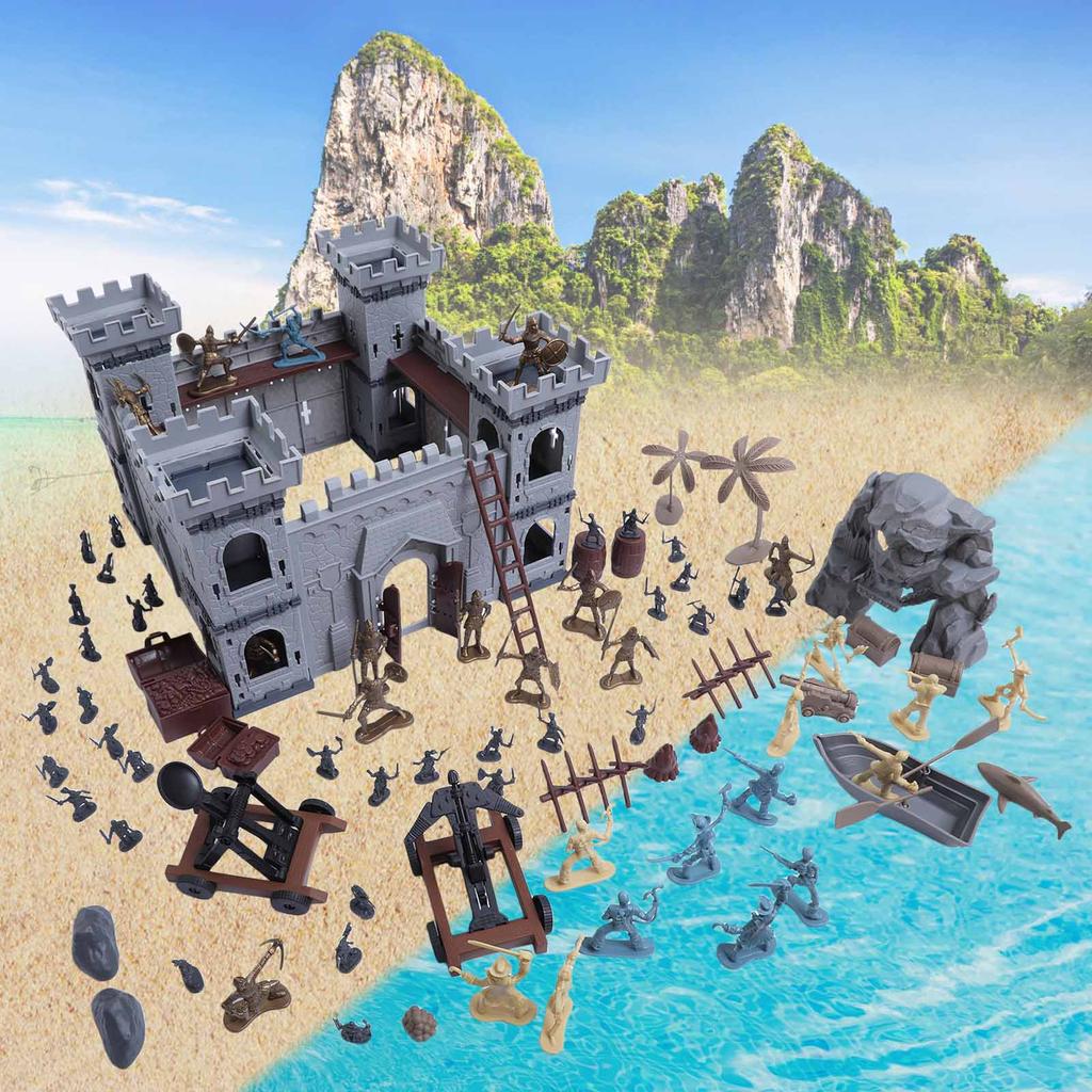 Multipurpose Castles Knights Action Figure Set with Toy Soldiers for Kids Role Playing Fun Aspiring Historians