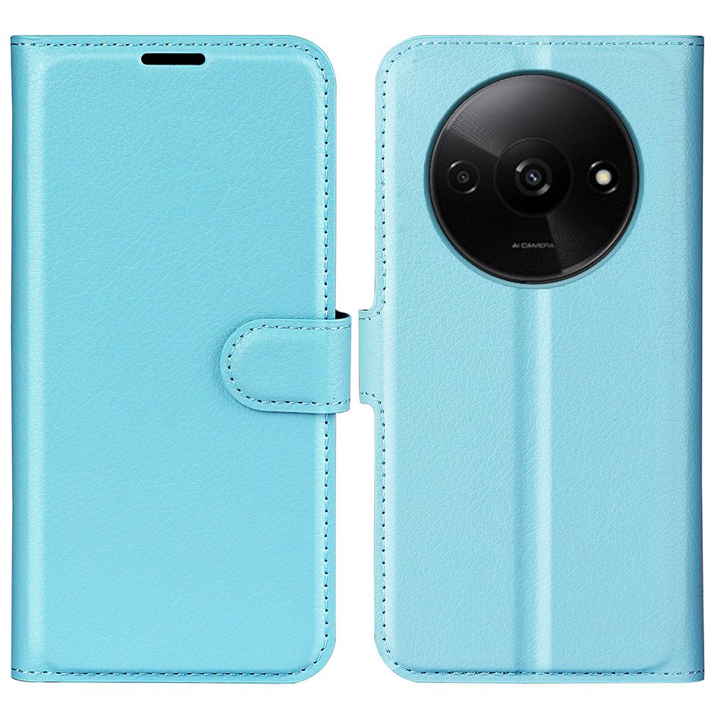 For Xiaomi Redmi A3 4G/Poco C61 4G Case Litchi Texture PU Leather Folding Stand Phone Cover