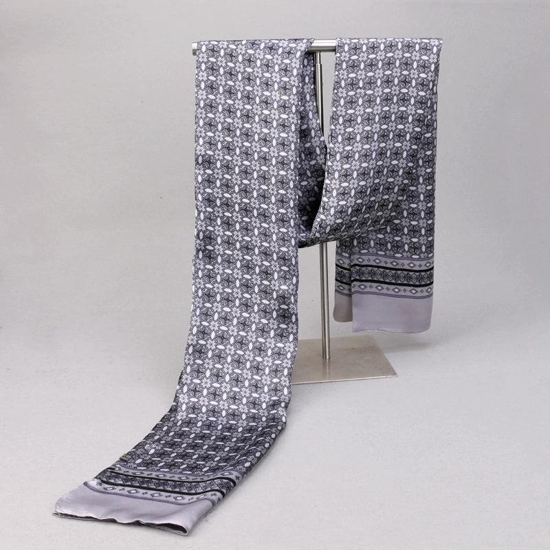 Luksusmerke Herre Ren Silkeskjerf Forretningsmenn Lange Skjerf Alt-Match 100% Silke Myke Varme Vinterskjerf for Menn