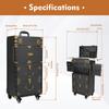 Professional 3-Tier Beauty Salon Luggage Case On Wheels, Lockable Hairdressing Tool Organizer Cart for Barbers & Stylists, Black