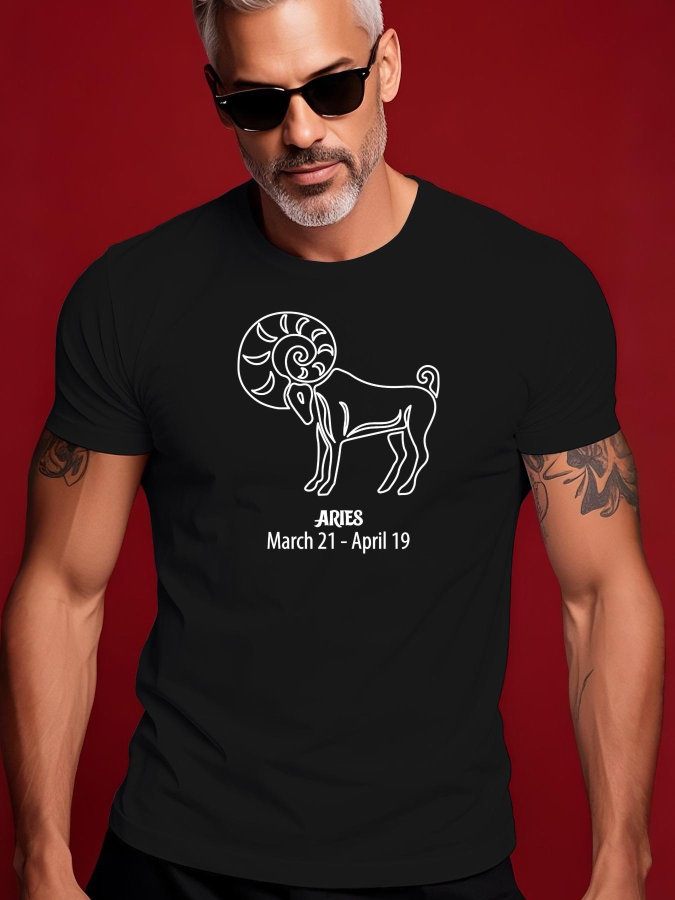 Aries Zodiac Tshirt - Ram Symbol Astrological Dates March... S