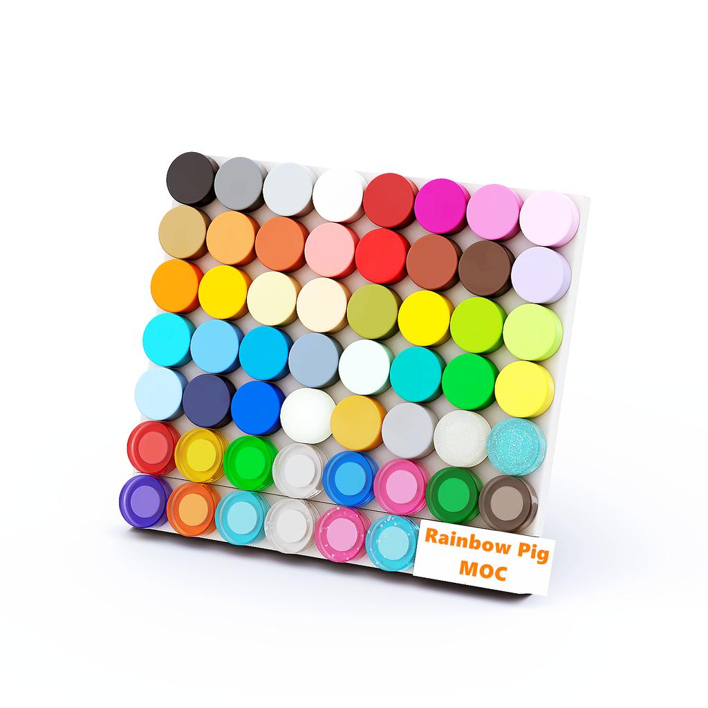Parti MOC Maialino Arcobaleno 98138 35380 35381 Piastrella Rotonda 1x1 per Blocchi da Costruzione Fai da Te Compatibile Assembla Parti Tecniche Educative Giocattolo